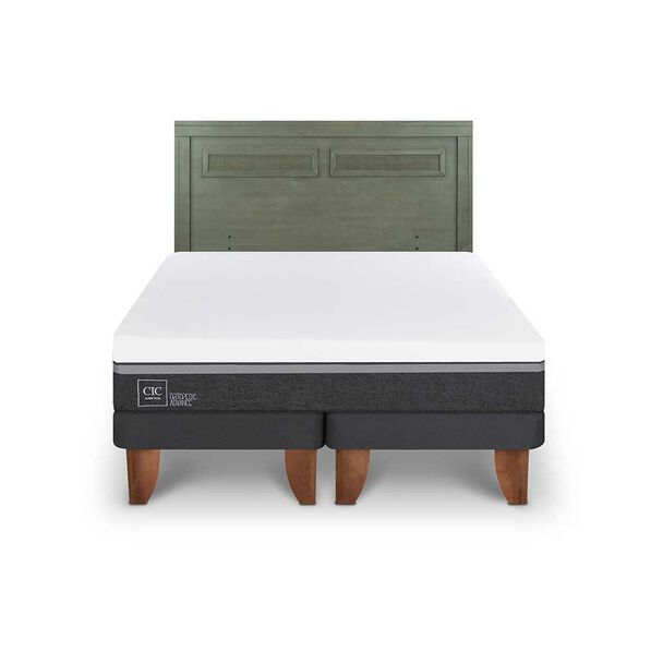 Cama Europea CIC Base Dividida King Ortopedic Advance + Respaldo Milan Olivo