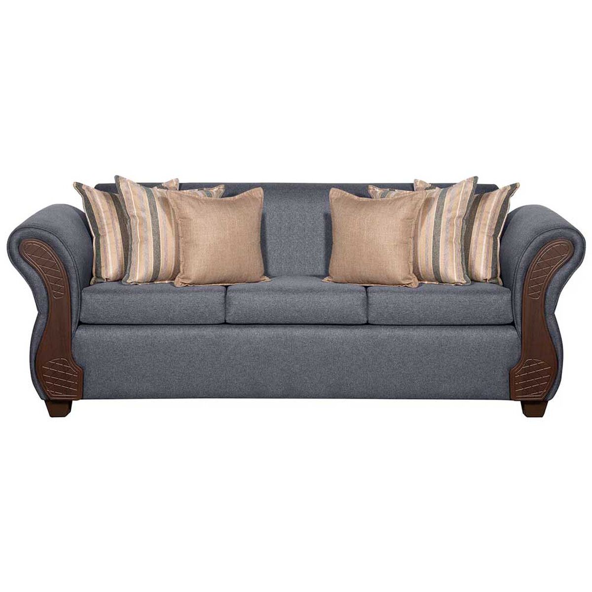 Juego de Living Ruzam Mobel Marsella Sof&aacute; 3 Cuerpos + Dos Sillones 1 Cuerpo Lino Gris