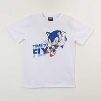 Polera Manga Corta Niño Sonic Blanco