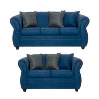 Juego de Living Black Factory Emili 5 Cuerpos Azul