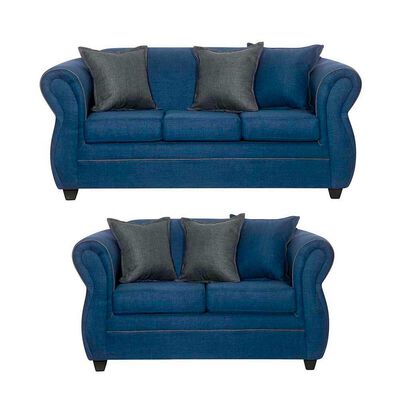 Juego de Living Black Factory Emili 5 Cuerpos Azul