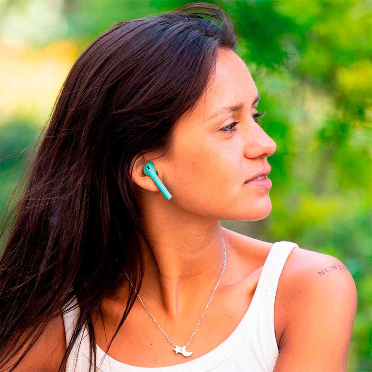 Aud&iacute;fonos Bluetooth In Ear Lhotse RM12 Celestes