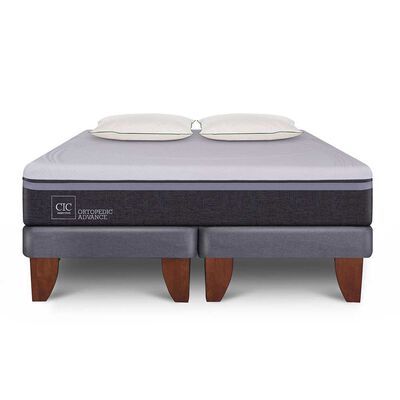 Cama Europea CIC Base Dividida 2 Plazas Ortopedic Advance + Set 2 Almohadas Da Soft Sleep