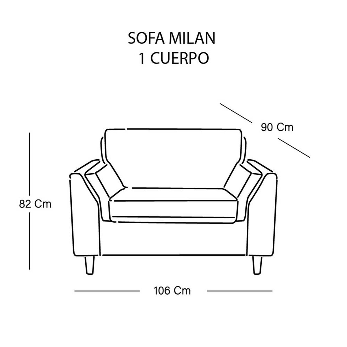 Sof&aacute; Latam Home Milan 1 Cuerpo Blanco