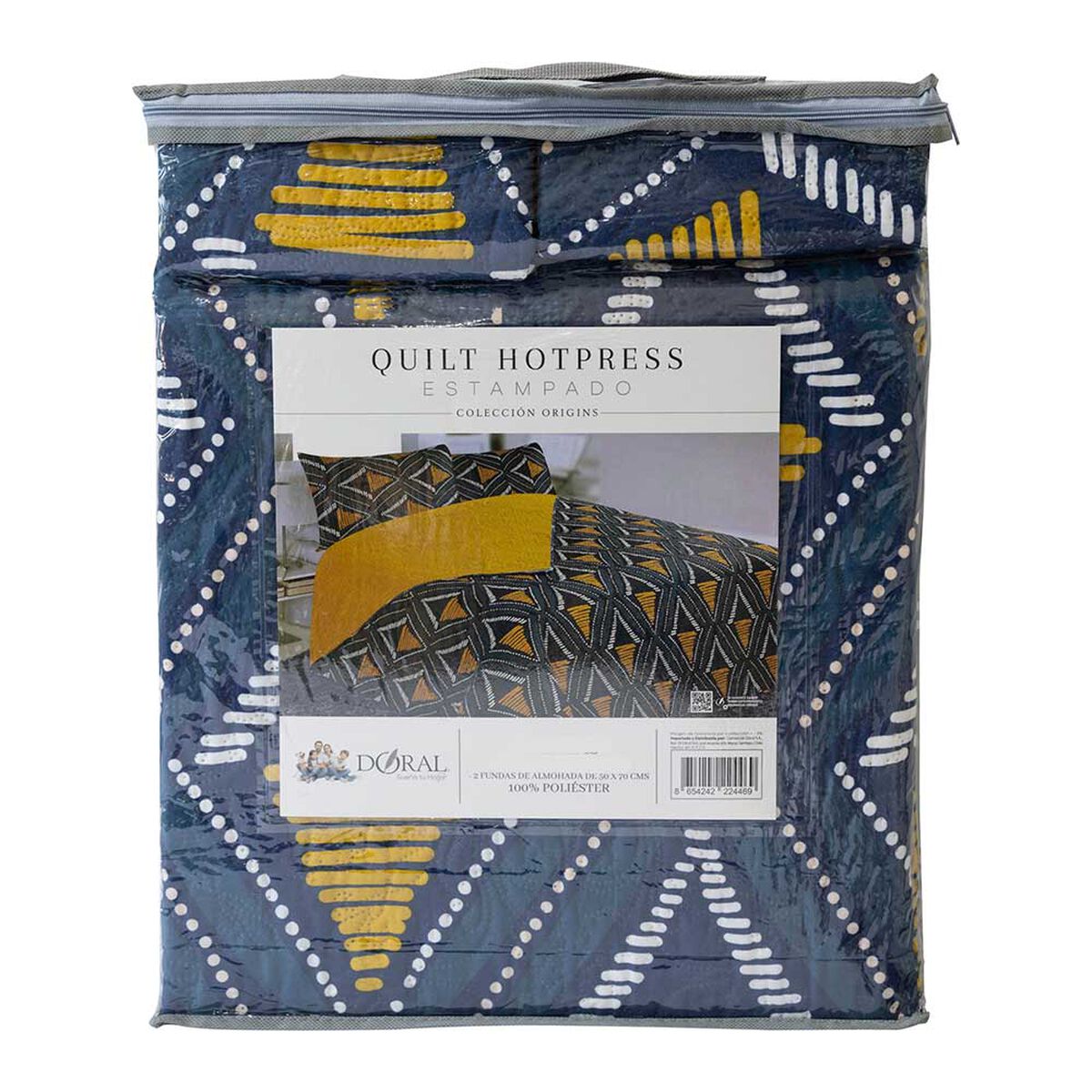 Quilt Doral 2 Plazas Hotpress Origins D6 Estampado