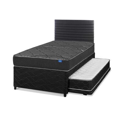 Imagen 1 del producto Cama Nido Flex 1,5 Plazas Black + Respaldo Modern