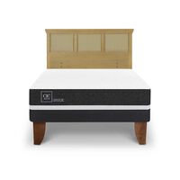 Cama Europea CIC 2 Plazas Ortopedic + Respaldo Torino Mostaza