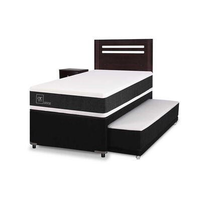 Imagen 2 del producto Cama Nido CIC 1,5 Plazas Superior 1 Plaza Inferior New Ortopedic Black + Respaldo + Velador New Munich