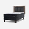 Cama Europea Rosen 1,5 Plazas Tempo + Respaldo + Velador Rachel Gris