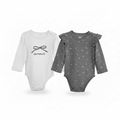 Pack 2 Body Beb&eacute; de Algod&oacute;n Chess Baby