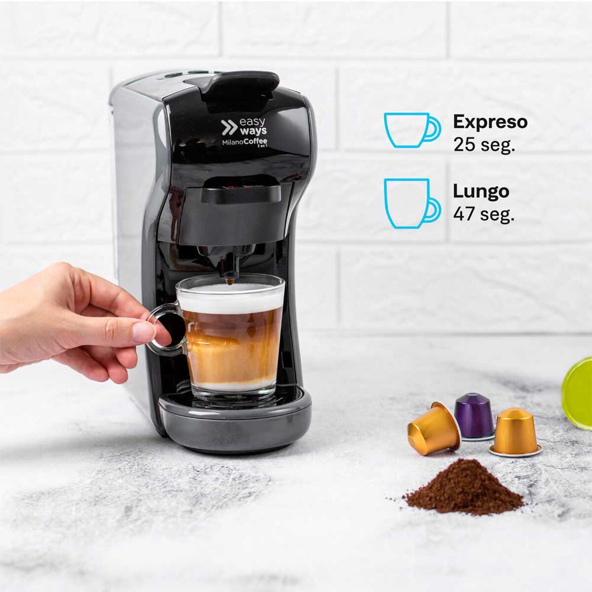 Cafetera Easyways Milano Coffee 3 en 1 Rojo 0,6 lts.