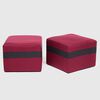 Juego de Living Almore Paris Sofá 3 Cuepos + Dos Pouf 1 Cuerpo Negro Rojo