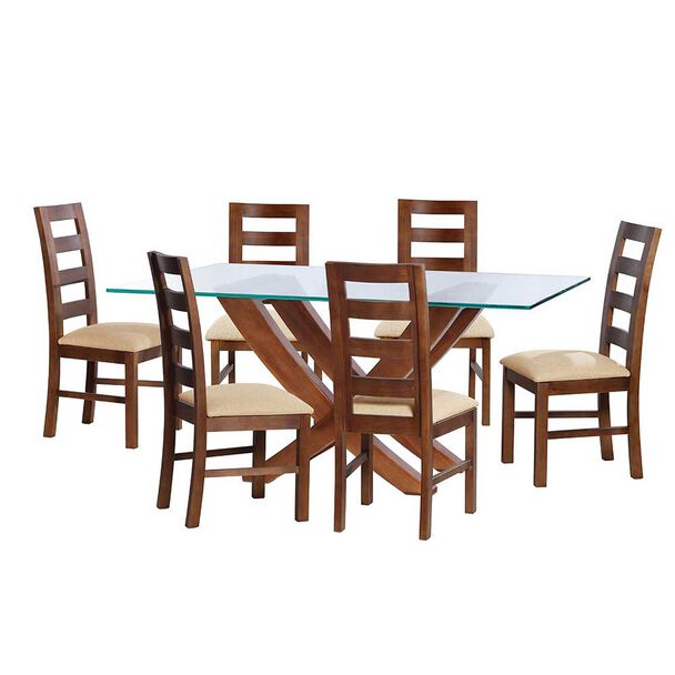Juego de Comedor Latam Home Alicante 6 Sillas Beige