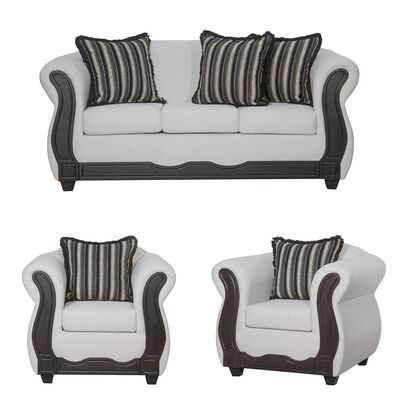 Imagen 1 del producto Juego de Living Black Factory Sofia Sofá 3 Cuerpos + Dos Sillones 1 Cuerpo Crudo