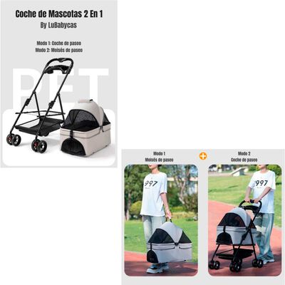 Imagen 2 del producto Coche para Mascota Lubabycas A101 Gris