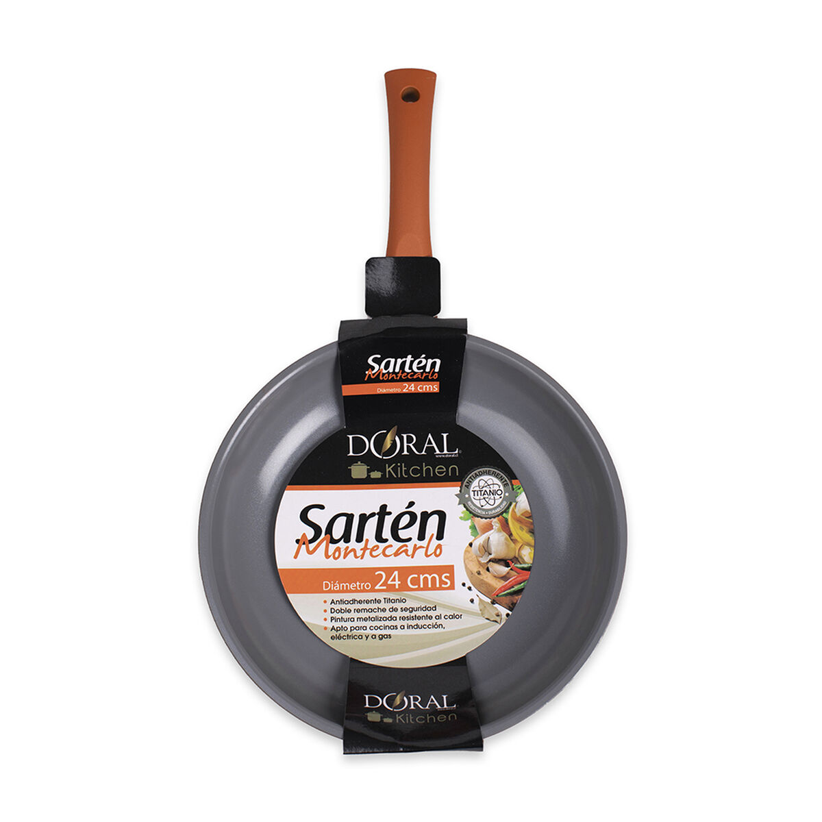 Sartén Acero Inoxidable Doral Montecarlo 24 cm Salmón