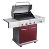 Parrilla a Gas Encendido Electrónico BBQ Grill Texas Acero Inoxidable 4 Quemadores Centrales + 1 Lateral Roja