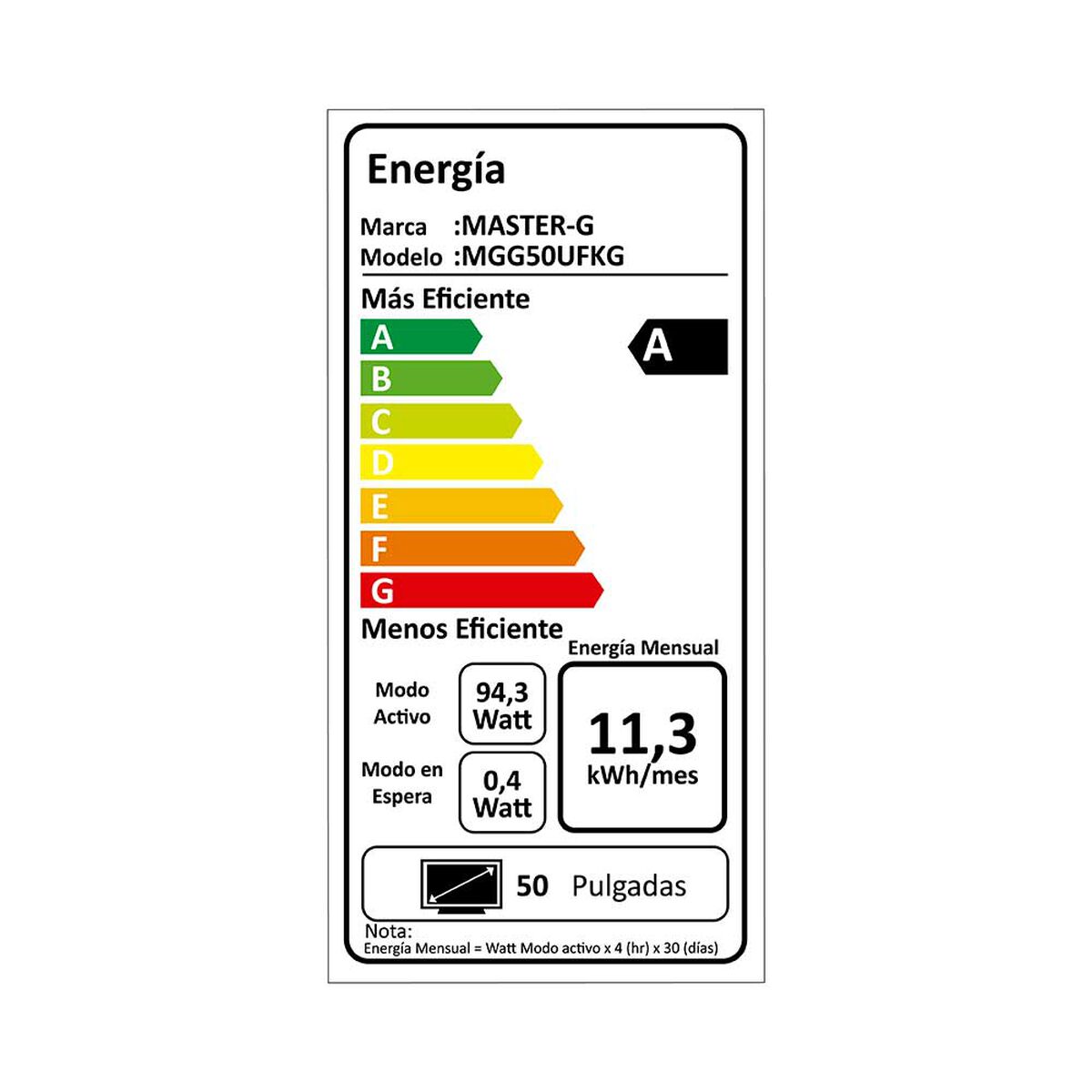 LED Smart TV 50'' 4K MGG50UFKG Master-G