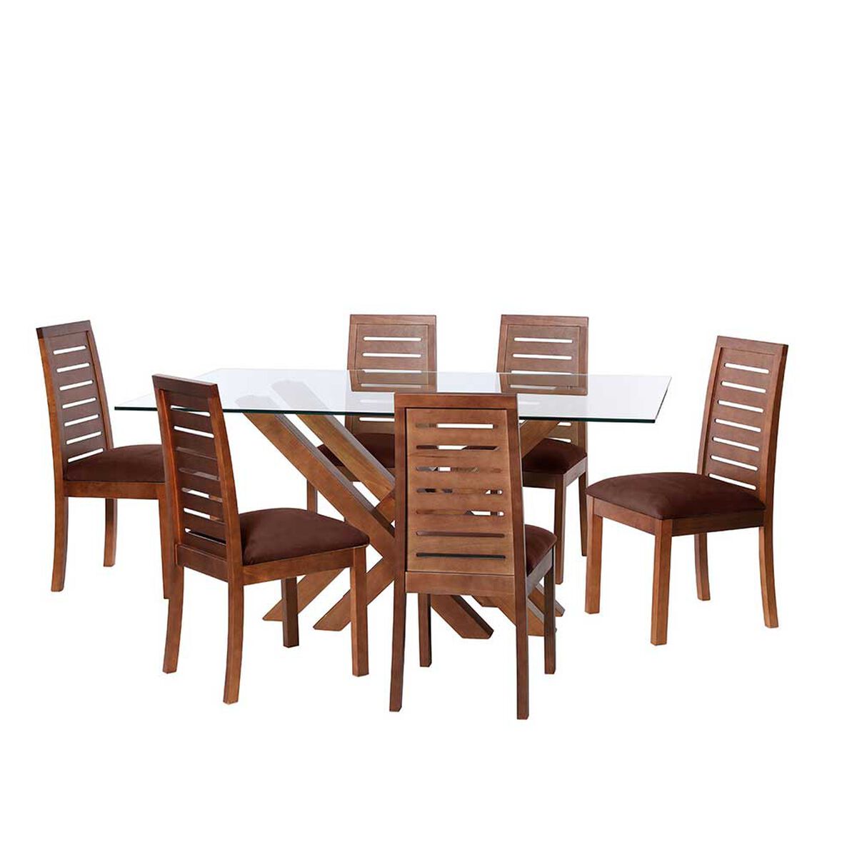 Juego de Comedor Latam Home Merida 6 Sillas Chocolate