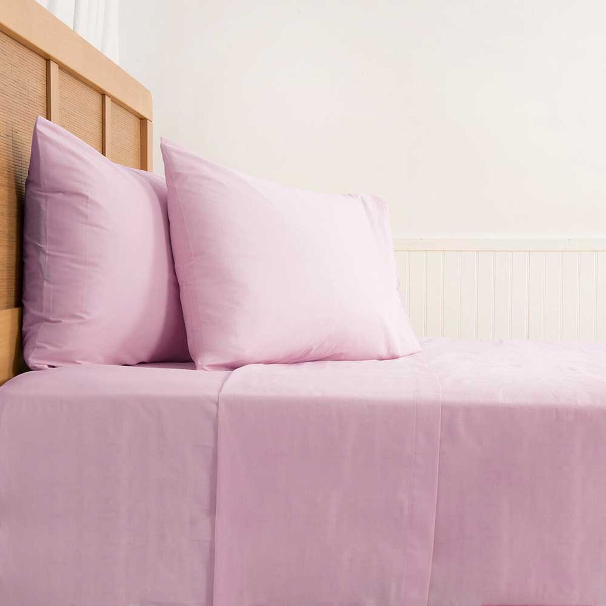 Juego de Sábanas Mashini 144 Hilos King Liso Rosado