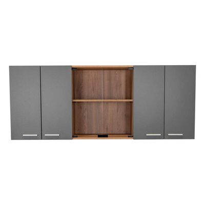 Mueble de Cocina TuHome 1,50 Vidrio 6 Puertas Miel Plomo
