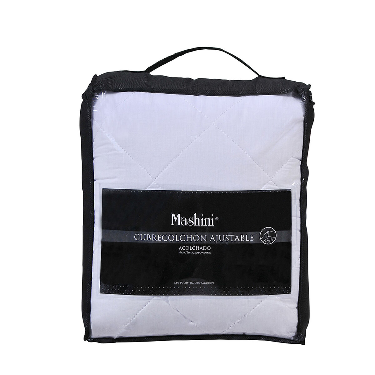 Cubrecolchón Mashini 2 Plazas Ajustable Blanco