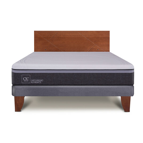 Cama Europea CIC 2 Plazas Ortopedic Advance + Respaldo New Villarrica