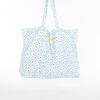 Bolso Floral Mujer Celeste Microfibra Icono