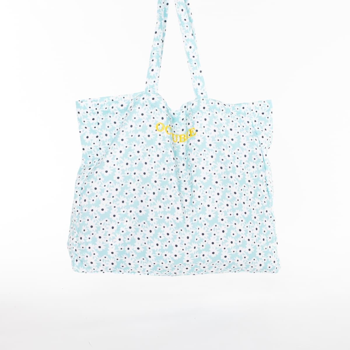 Bolso Floral Mujer Celeste Microfibra Icono