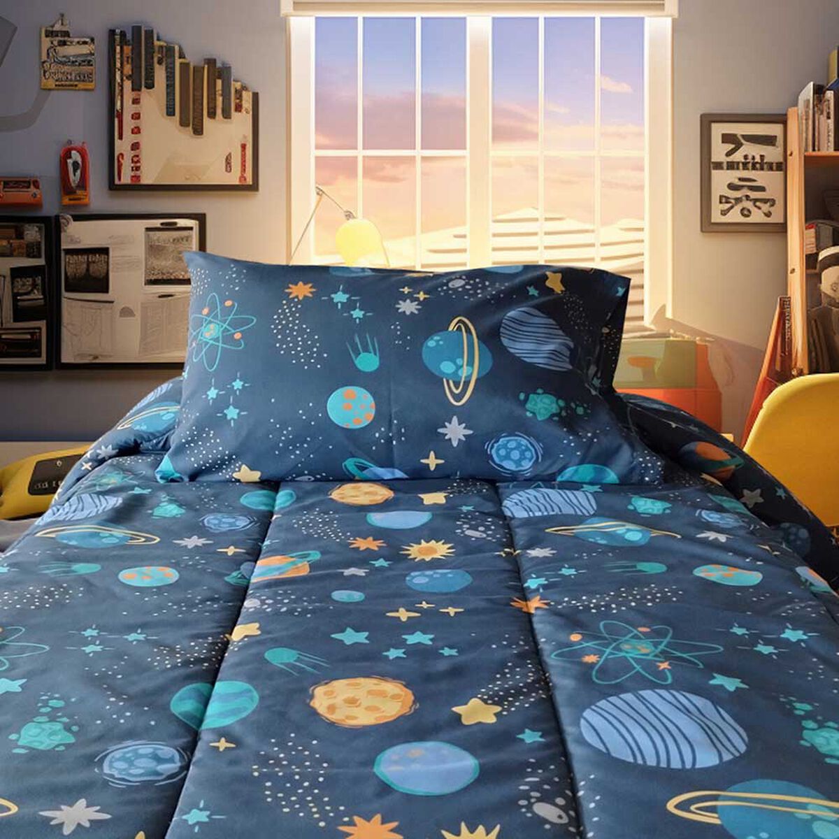 Plumón Illusions 1,5 plazas Infantil Galaxy Azul