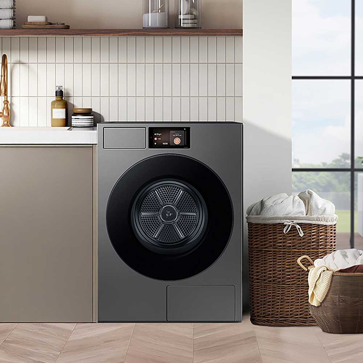 Samsung Secadora DV90F17CDSZS 17 kg. Bomba de Calor Frontal Acero oscuro