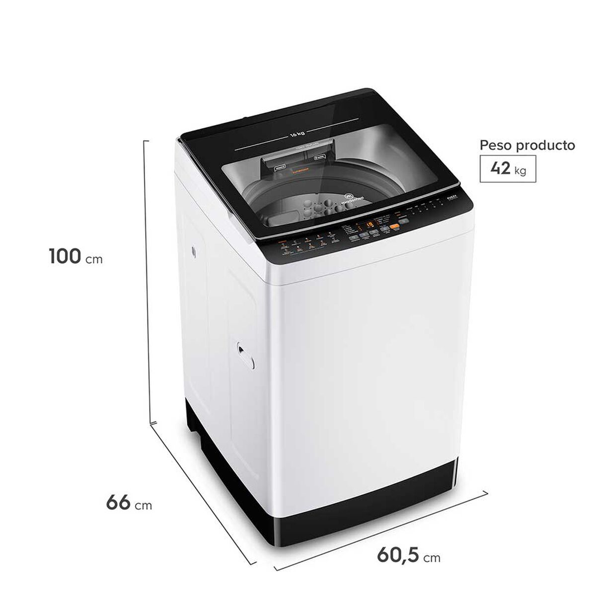 Lavadora Carga Superior Mademsa MDWMT16W 16 kg Blanco