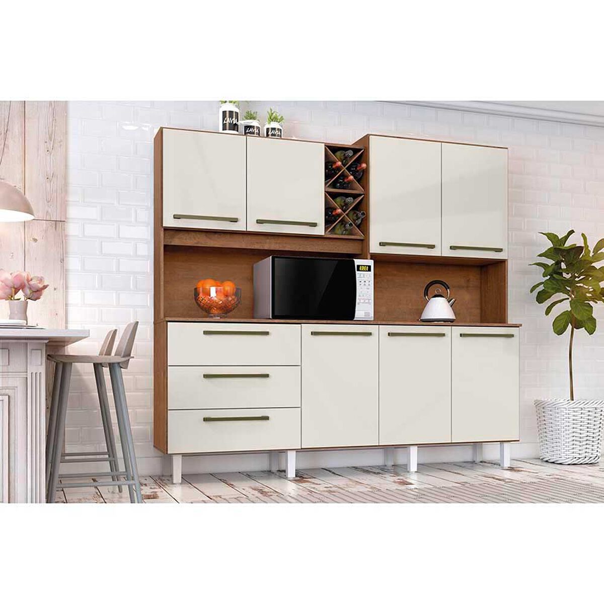 Combo Mueble de Cocina Casanova Ajax 3 Cajones 7 Puertas + Mueble de Cocina Rubi 1 Cajón 4 Puertas