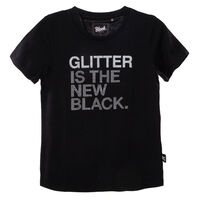 Polera Manga Corta de Algodón Niña Black County Negro