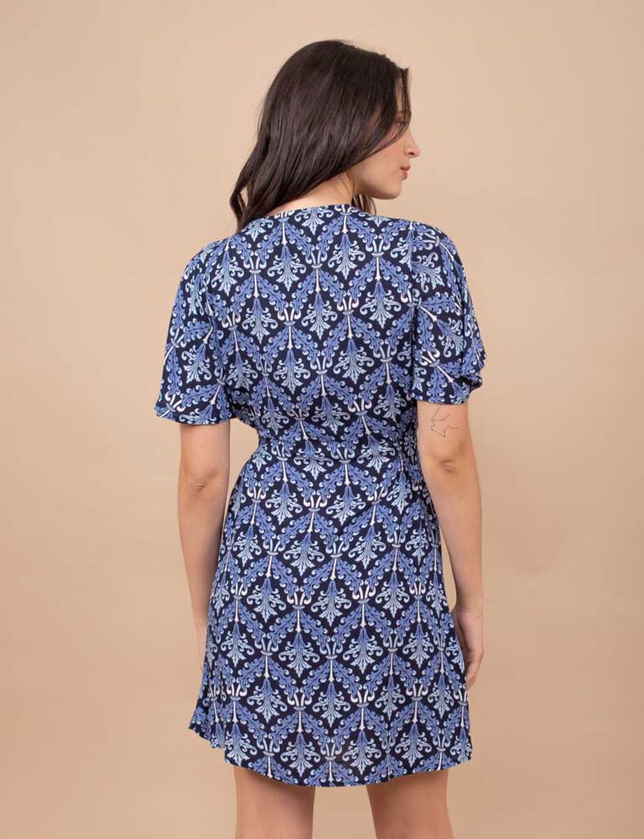 Vestido Manga Campana Corta Mujer Zibel