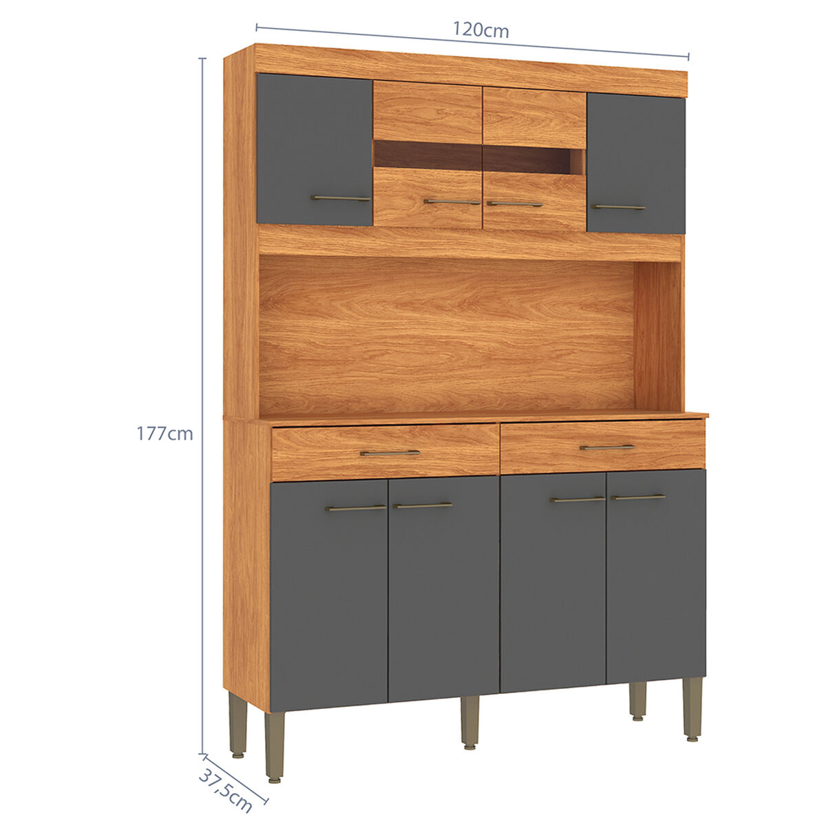 Kit Cocina Vekkahome Laura 8 Puertas Gris