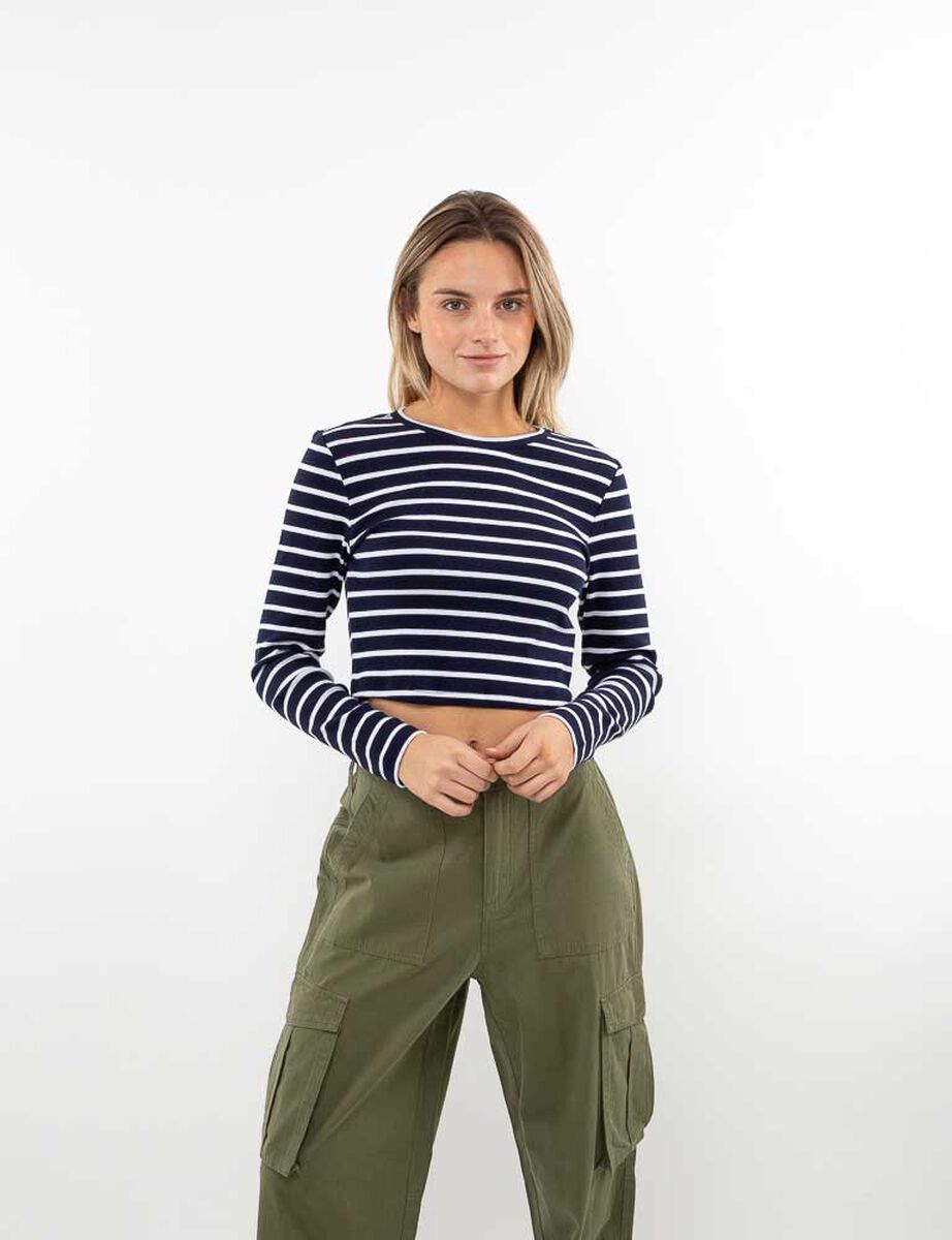 Polera Crop Manga Larga Mujer Icono