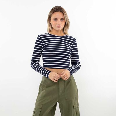 Polera Crop Manga Larga Mujer Icono