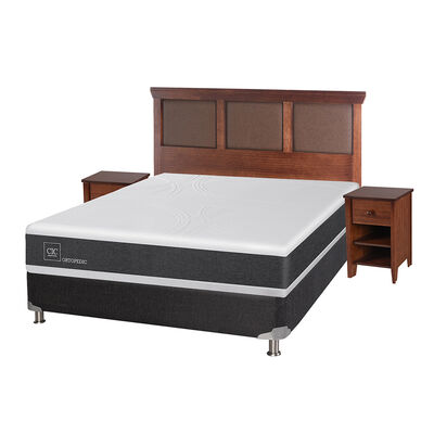 Imagen 2 del producto Box Spring CIC 2 Plazas New Ortopedic + Respaldo + 2 Veladores New Torino