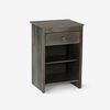 Cama Europea Rosen 2 Plazas Wave + Respaldo + 2 Veladores Tabor Grafito