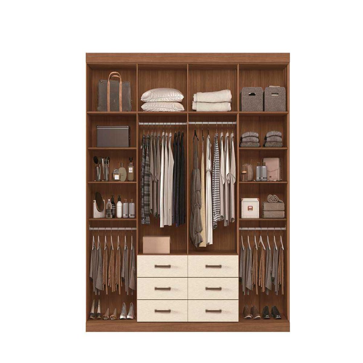 Clóset Altavision Master 8 Puertas 6 Cajones Jatoba Areia
