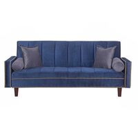 Futón Black Factory Vanguardia 3 Cuerpos Azul Gris