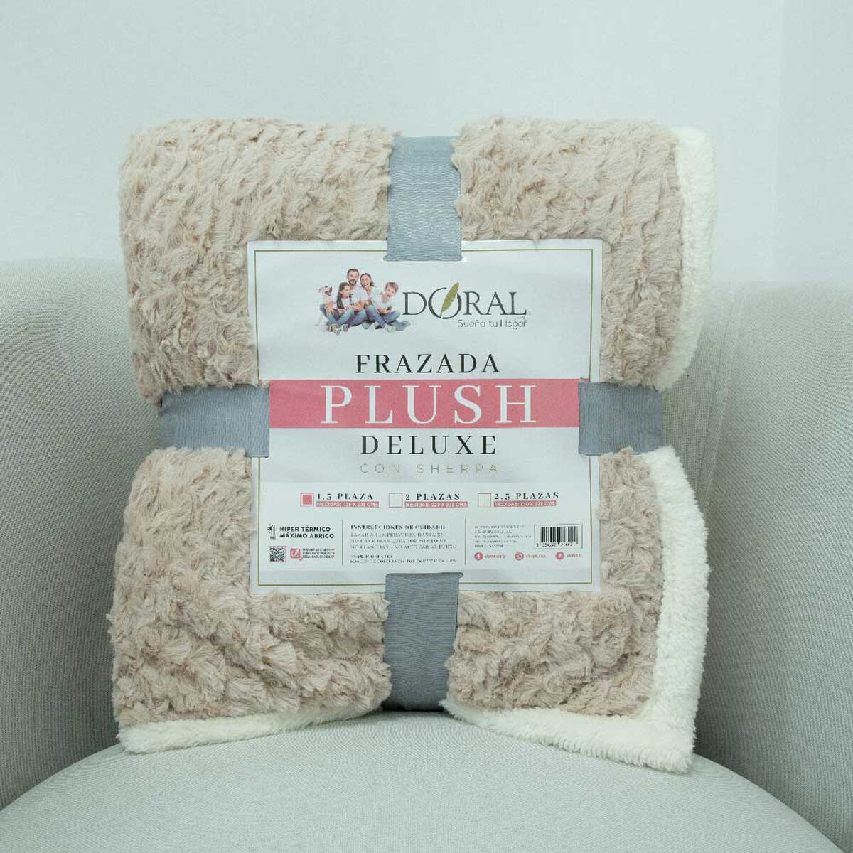 Frazada Doral 1,5 Plazas Plush Sherpa D1