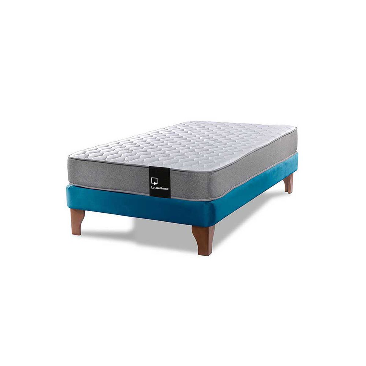 Cama Europea Latam Home 1,5 Plazas Zen Best Azul