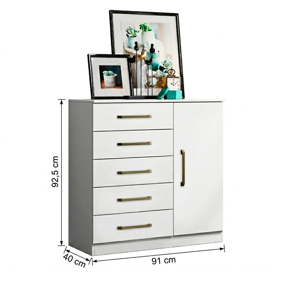 C&oacute;moda Onessta Milao 5 Cajones Blanco