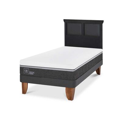 Imagen 2 del producto Cama Europea CIC 1,5 Plazas Ortopedic Advance + Respaldo Torino Negro