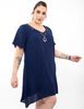 Vestido Corto Superlindas Liso Manga Corta Mujer Extralindas