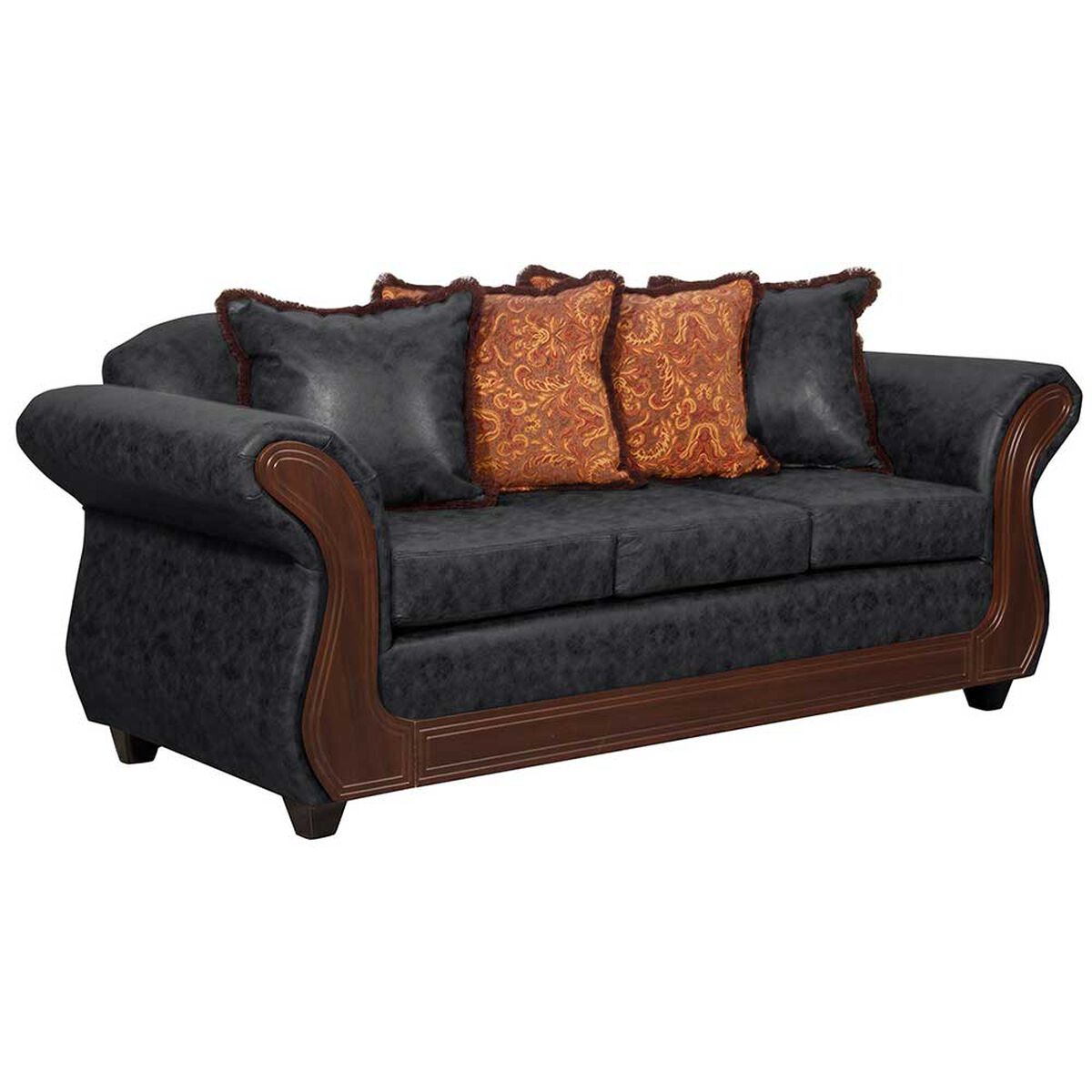 Juego de Living Black Factory Palermo 5 Cuerpos Negro