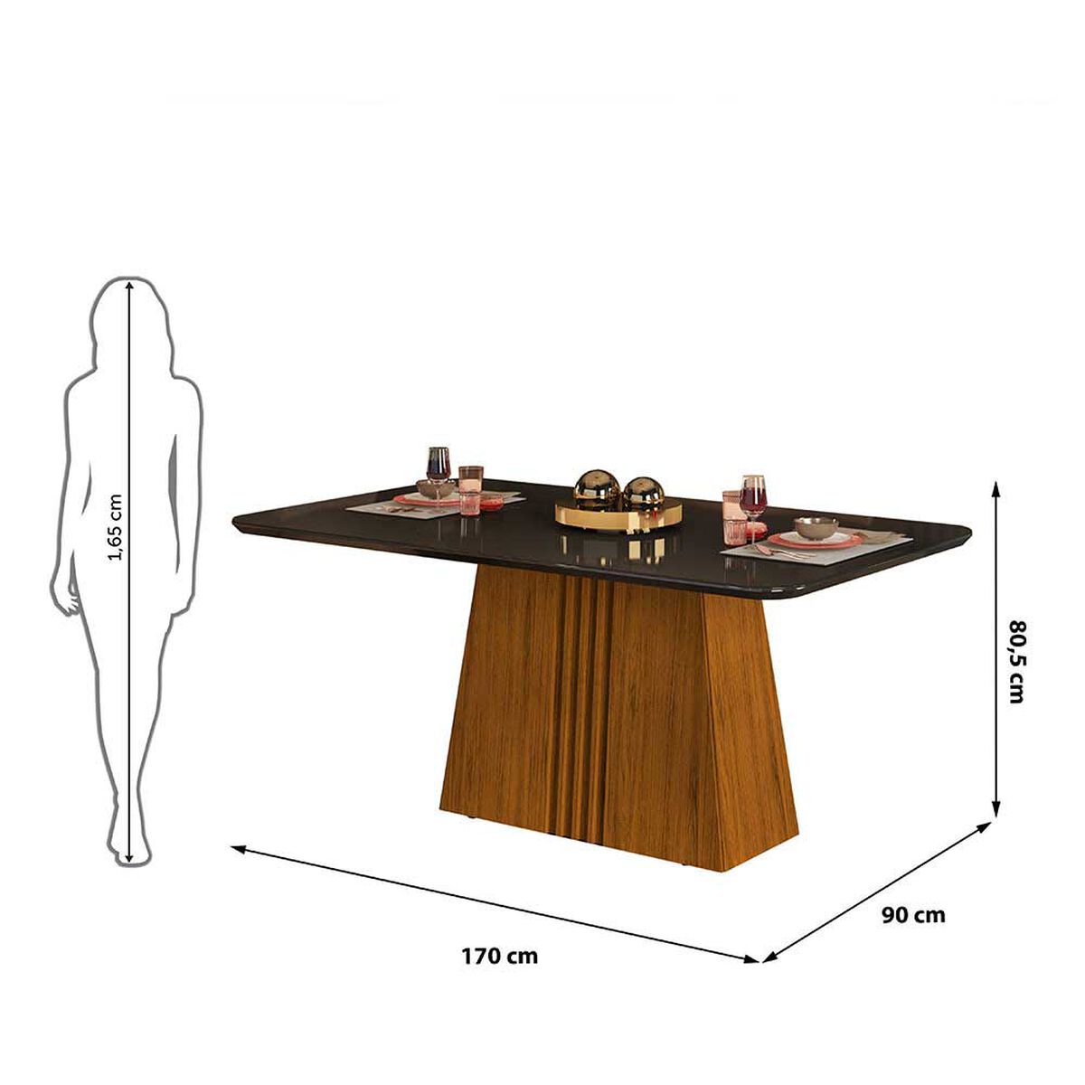 Juego de Comedor Vekkahome Italia 6 Sillas Negro