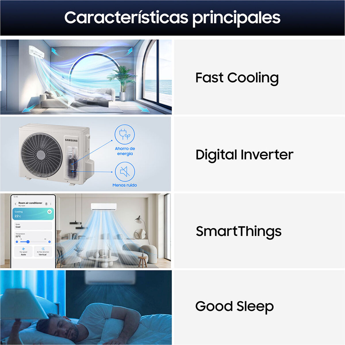 Aire Acondicionado Samsung AR40H09C1AN/ZS 9000 BTU